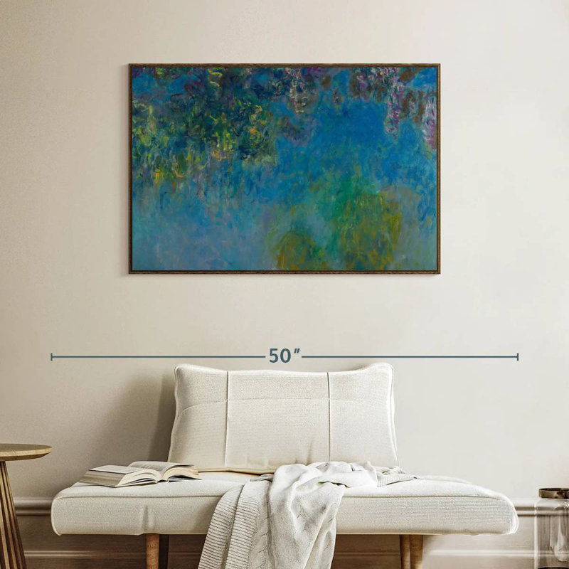 Wisteria 1925, Cadre flottant noyer, 40 po x 27 po