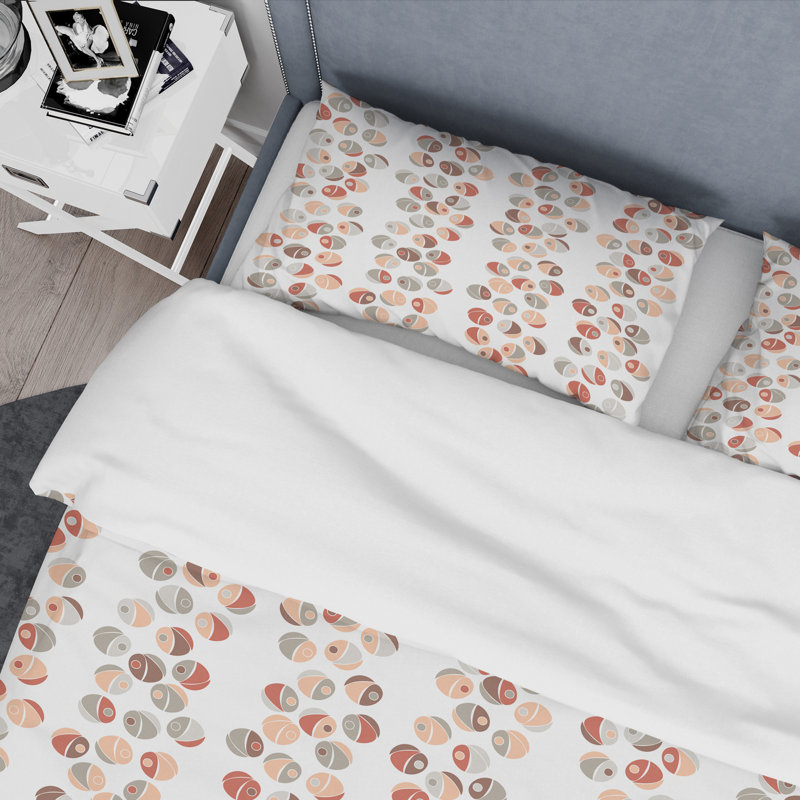  Ensemble de housse de couette rétro Abstract Mid-Century Mid-Century, Housse de couette très grand + 2 taies décoratives