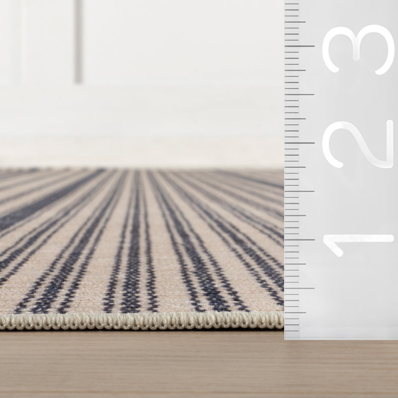 Axiom Coastal Striped Machine Washable Rug, Rectangle 7'6" x 9'6"