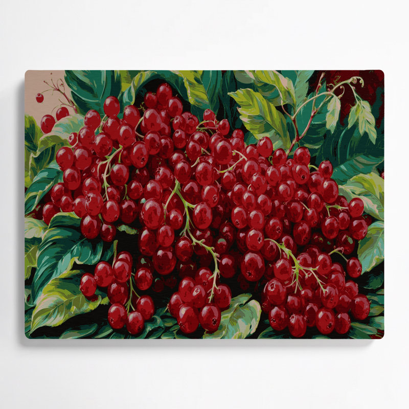 Art mural en métal rouge fruit groseille, H 12 po x l 18 po