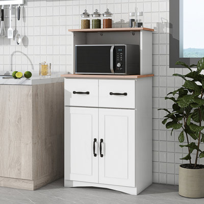 Armoire de cuisine moderne, armoire de rangement à micro-ondes avec tiroir de rangement