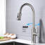 Robinet de cuisine à douchette extractible, aspect nickel brossé, fabrication en acier inoxydable, buse rotative à 360 ° pour un apport d'eau facile, résistant à la corrosion et à la rouille, aspect à poignée simple, fabriqué-1056727924