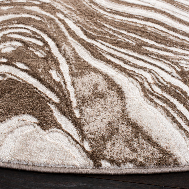 Viktor 500 Performance Abstract Rug, Round 6'7"