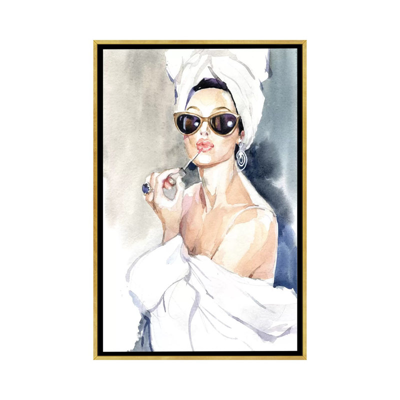 Avant le miroir de Marina Ignatova - reproduction d'art, Toile encadrée d'or, Pas de tapis, H 26 po x l 18 po x 1,5 po