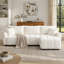 Canapé d'angle modulaire de 110 pouces, forme en L avec assise extra-large, système de traction, pouf amovible, mousse haute densité, combinaisons libres, structure robuste en métal et bois, tissu bouclé, 3 couleurs-2075899983