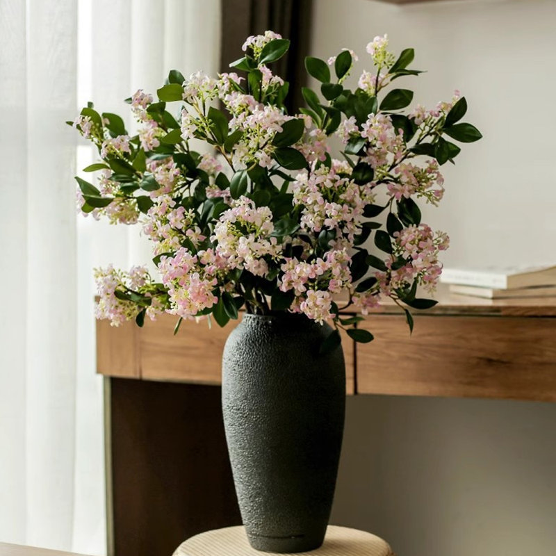 5 pièces de bouquets d'osmanthus artificiels, 30 pouces de long, fleurs d'osmanthus simulées pour le jardin, Rose