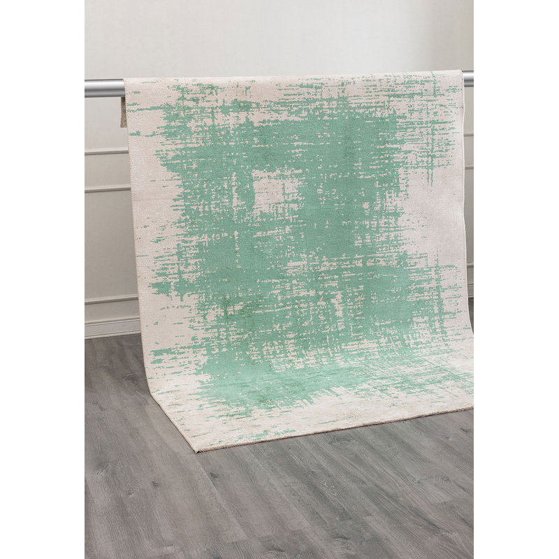 Allexis Abstract Hand Loom Indoor / Outdoor Area Rug, Rectangle 5'3" x 7'6"