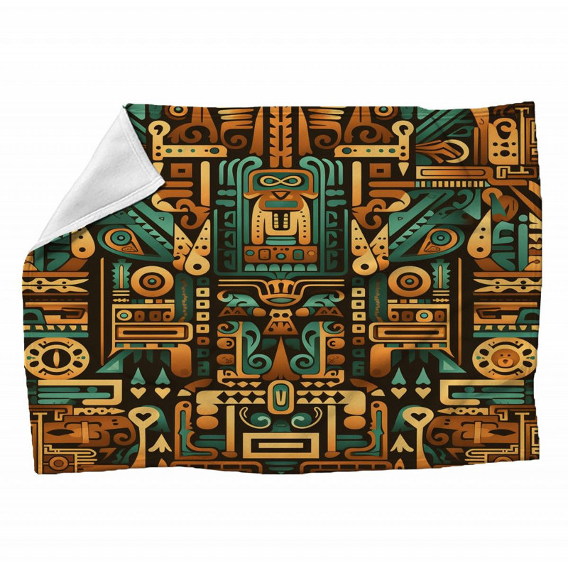 Machine Printed Throw Blanket, Floral, 60" L x 50" W, Multicolor Green/Yellow