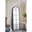 Arched Wall Mirror with Black and Gold Windowpane Design-1213207067