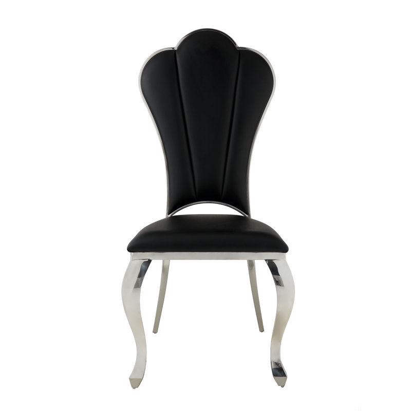 Side Chair With Tufted Back (Set Of 2), Dark Grey