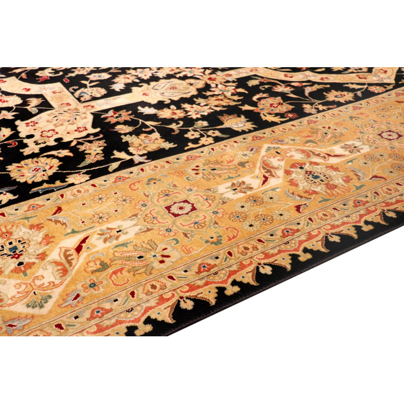 Canvello Tabriz Hand-Knotted Lamb's Wool Area Rug- 8'11" x 11'11"
