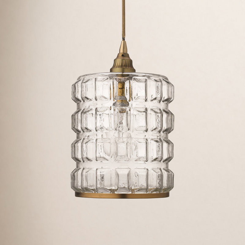 Luminaire suspendu cylindrique à 1 lumière Madison, Laiton