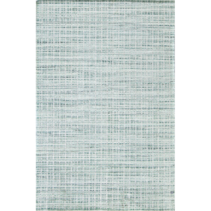 Tapis argenté noué à la main de haute qualité, Rectangle 11 pi 9 po x 14 pi 9 po