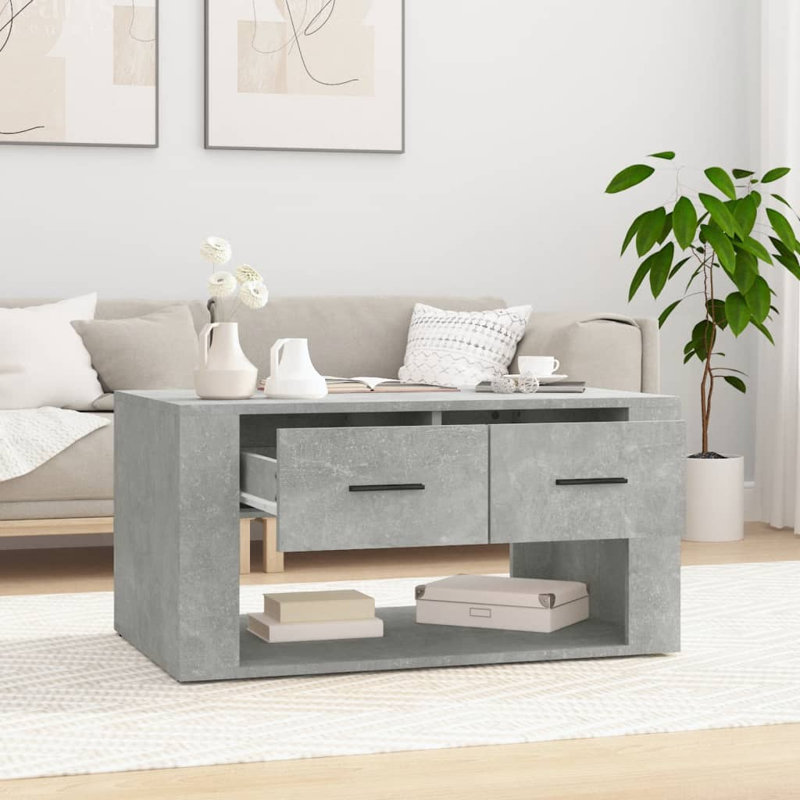 Coffee Table 80X50x40 Cm Engineered Wood, Concrete Grey