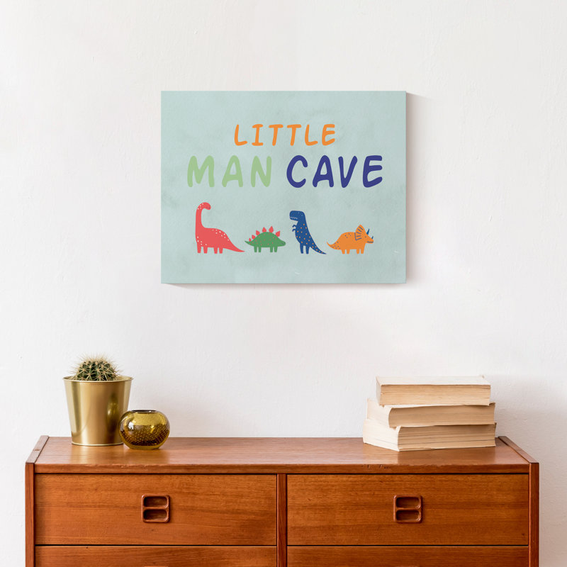 «Little Man Cave Dino», art sur toile, H 14 po x l 11 po x P 1,25 po