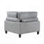 Fauteuil d'angle en velours côtelé gris
