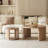 Round Nesting Coffee Table Set Of 2,31.5" Large & 18" Small Low Tables With Wood Look Top,Space-Saving Side Tables For Living Room,Bedroom,Office,Minimalist Center Table Set(Gray)-1008632767