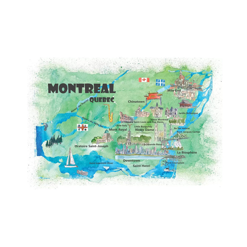 «Montreal, Quebec, Canada Travel» par Markus And Martina Bleichner, impression sur toile tendue, H 12 po x l 18 po x 1,5 po