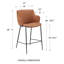 Tabouret de comptoir 25,5 po Krishaang-748089370