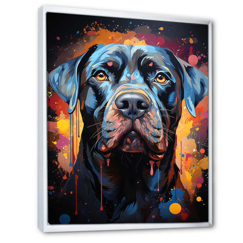 Cane Corso Confidence II sur toile, H 32 po x l 16 po x P 1 po, Cadre flottant blanc