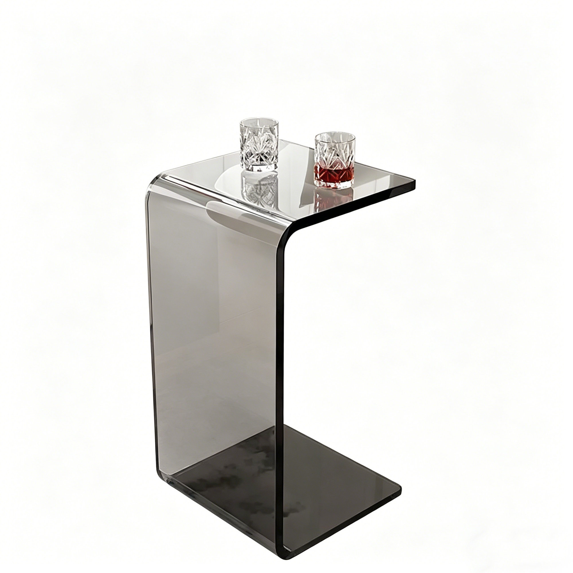Wrought Studio™ Bassheva C Shape Side Table Clear Acrylic Simple Modern ...