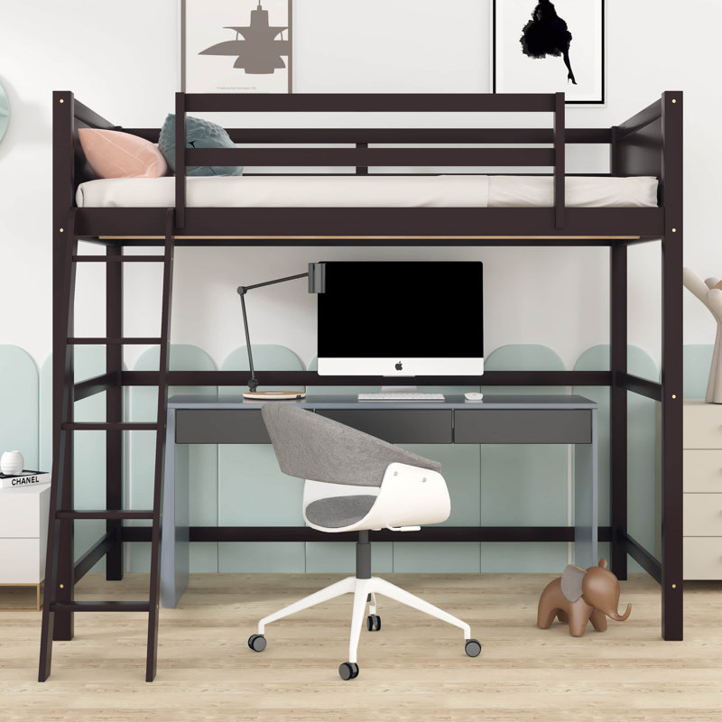 Ettorina Kids Twin Loft Bed, Espresso