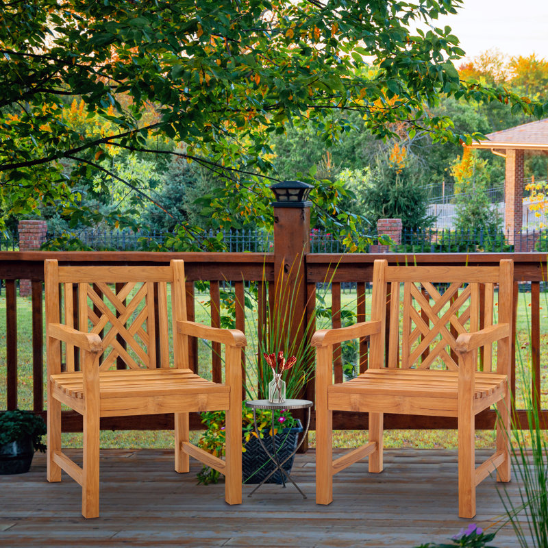 Chippendale Outdoor Teak Dining Armchair