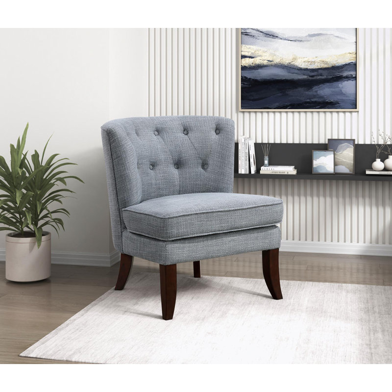 Fauteuil d'appoint rembourré capitonné Upholstery, Gris
