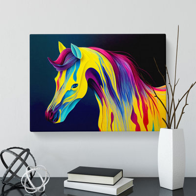 A Painted Horse Abstract - Wrapped Canvas