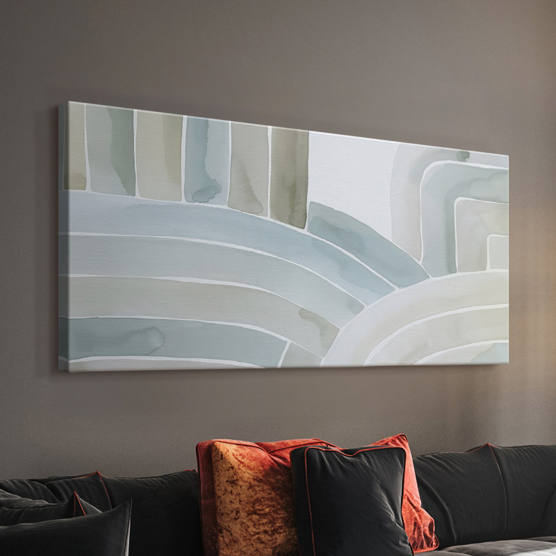 Estuaries I - Toile tendue avec châssis - Prêt à accrocher, H 24 po x l 48 po