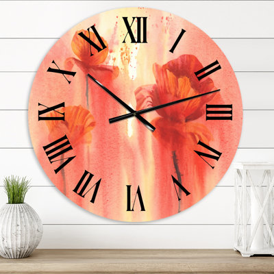 Horloge murale Poppy Flower Fields Forever II
