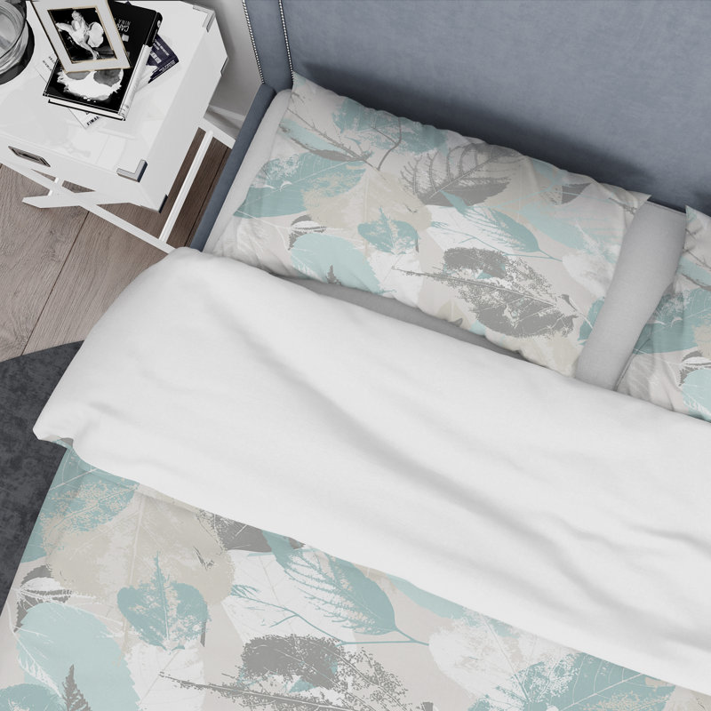Ensemble de housse de couette Mid-Century Retro Foliage I, Housse de couette très grand + 2 taies décoratives