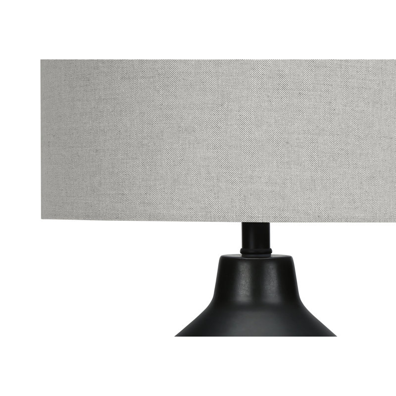 Lampe de table 1 pièce en béton 24 po avec abat-jour gris béton noir