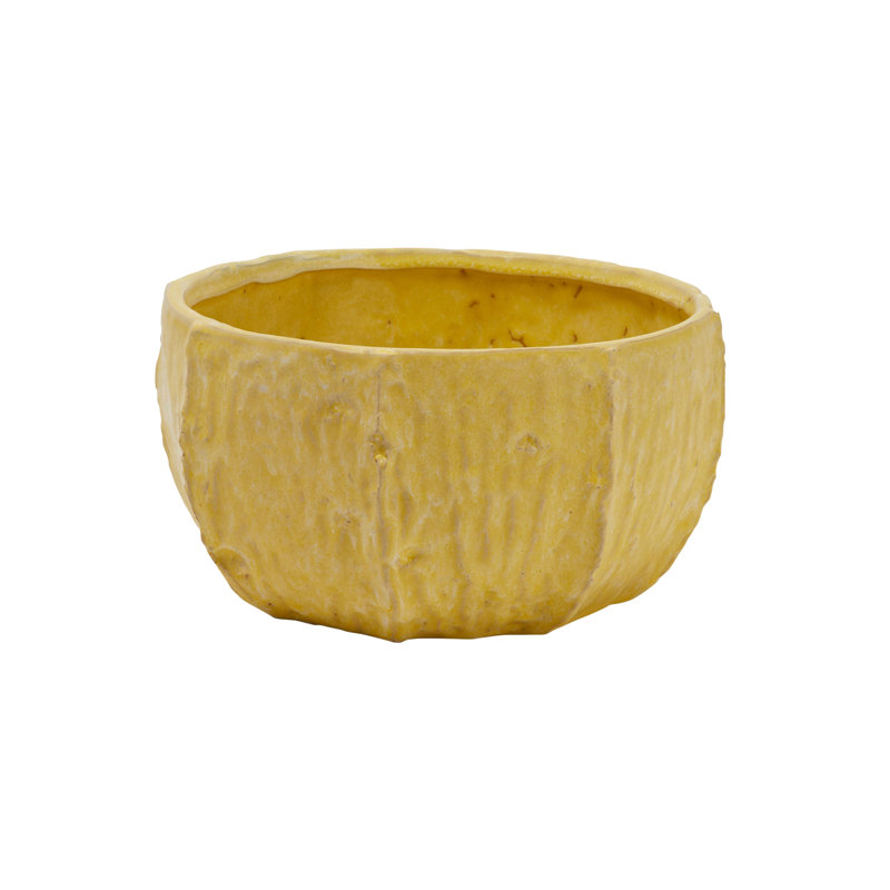 Stoneware Planter with Organically Shaped Detail