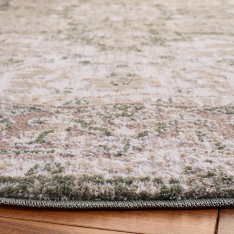 Lunara Power Loom Polyester; Jute/Sisal; Polypropylene Plastic Oriental Indoor Rug, 6'-7" x 6'-7" Round