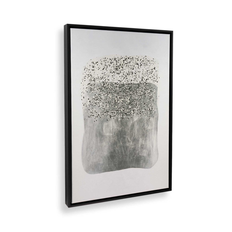 Metallic Rainfall I Canvas Print in a Frame, 18.75" H x 12.75" W, Satin Black
