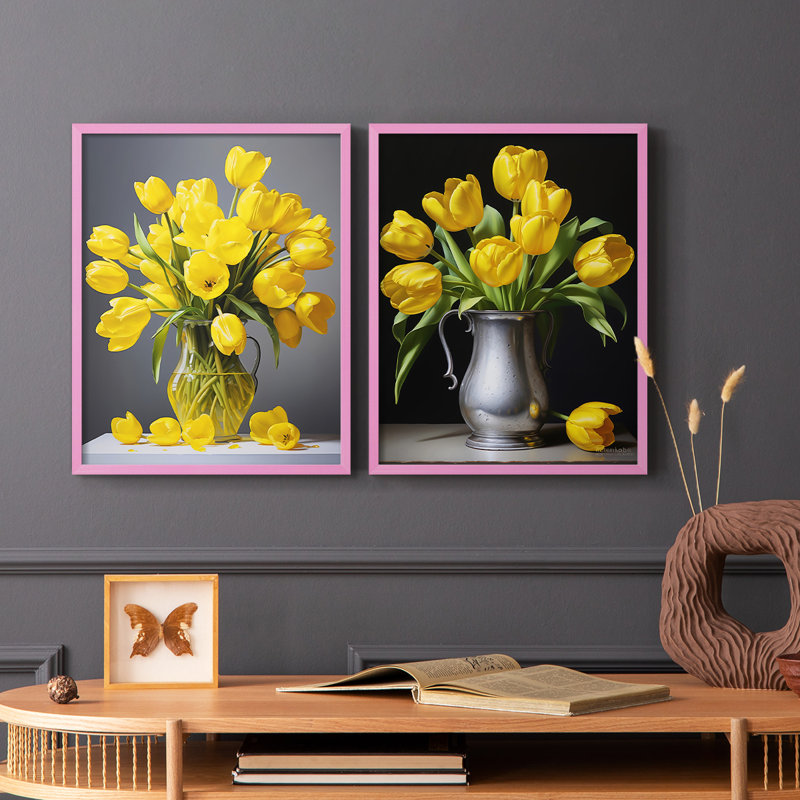 FLORAL Series DCCXCIV-Impression encadrée de qualité supérieure - prête à être accrochée - aucun clou requis - aucun clou requis