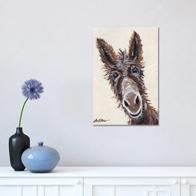 Rufus the Donkey on Cream 1 Piece Wrapped Canvas Wall Art
