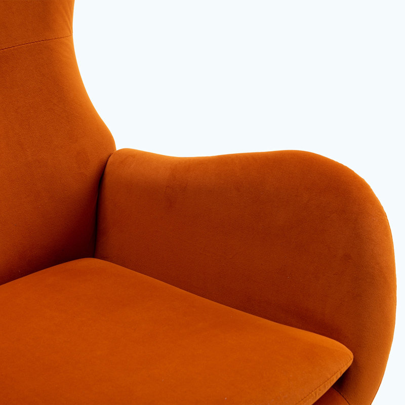 Fauteuil à bascule Teddy, Velours orange