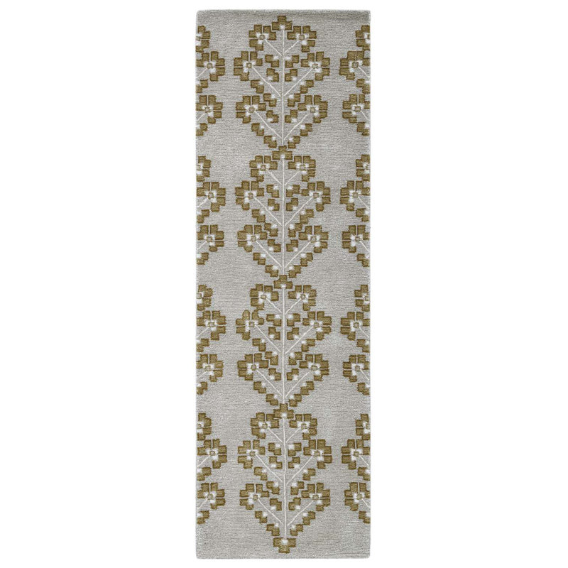 Tapis vert / jaune Verdant, Tapis de couloir 2 pi 6 po x 8 pi