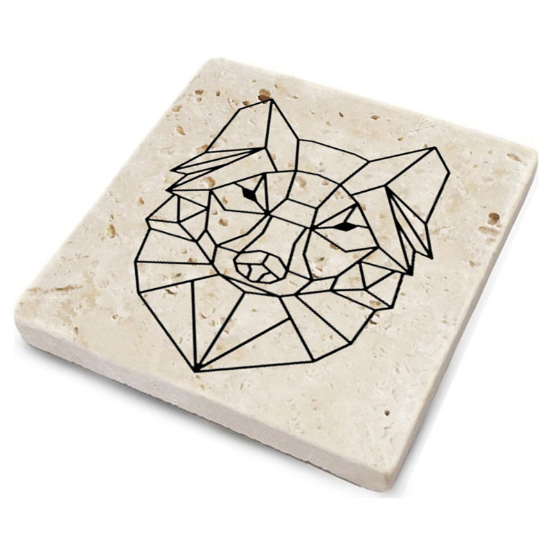 Premium Natural Stone Glass Mat Set (4 Pieces), 3.9 x 3.9 x 0.4 inches | 100% Natural Stone for Durability & Elegance | Perfect for Protecting Surfaces, Ideal for Home & Office Use, Stylish & Functional Design