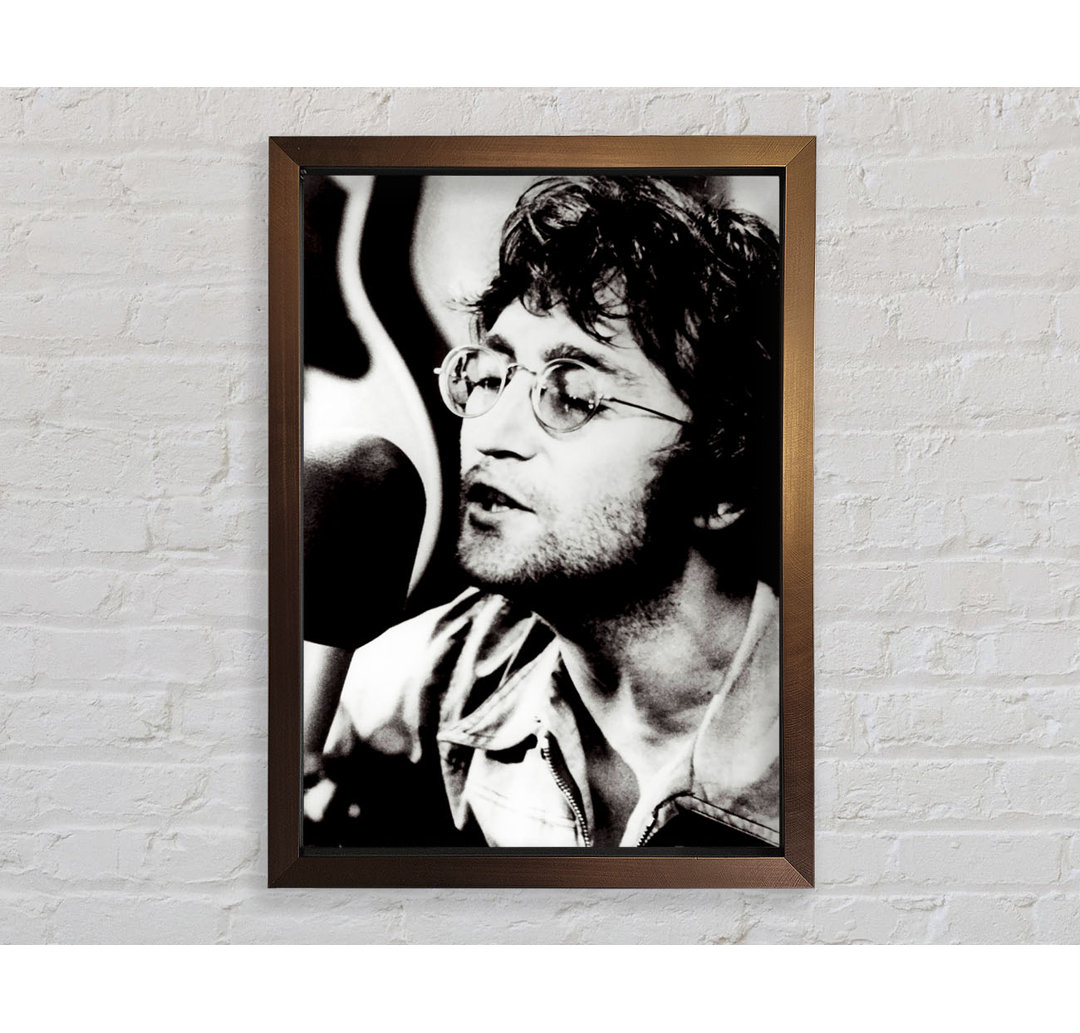 John Lennon Imagine B N W Gerahmter Druck