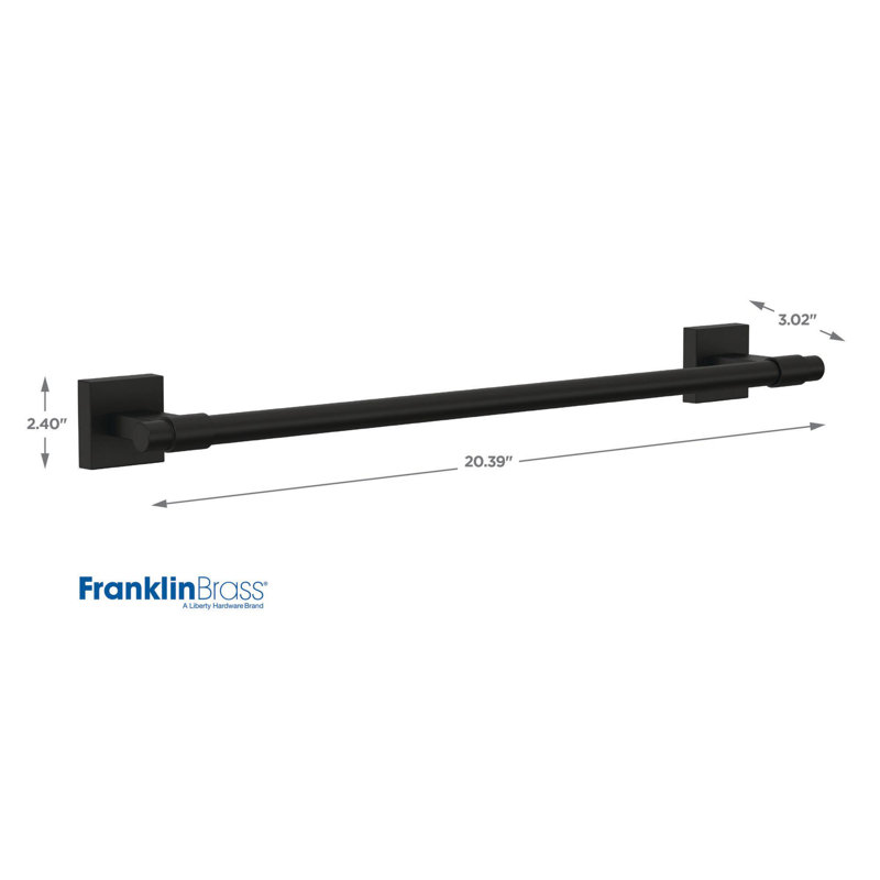 Porte-serviettes mural 20,38 po Maxlt, Noir mat