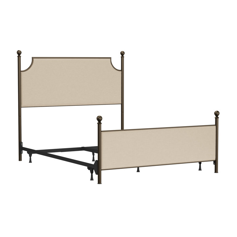 Lit standard tapissier en métal Olague, Grand, Bronze huilé