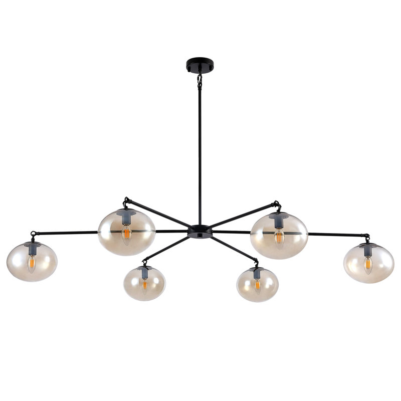 Orbelle 59" 6-light Dimmable Sputnik Bubble Glass Chandelier For Dining Room