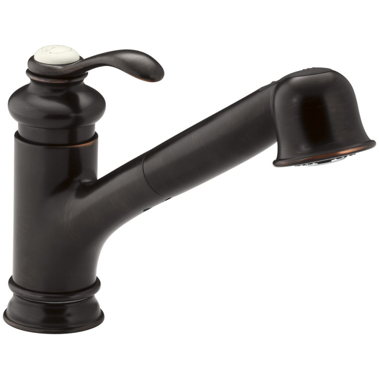 Kohler K-12177-2BZ Fairfax Single-Hole or Three-Hole Kitchen Sink Faucet with 9" Pullout Spout