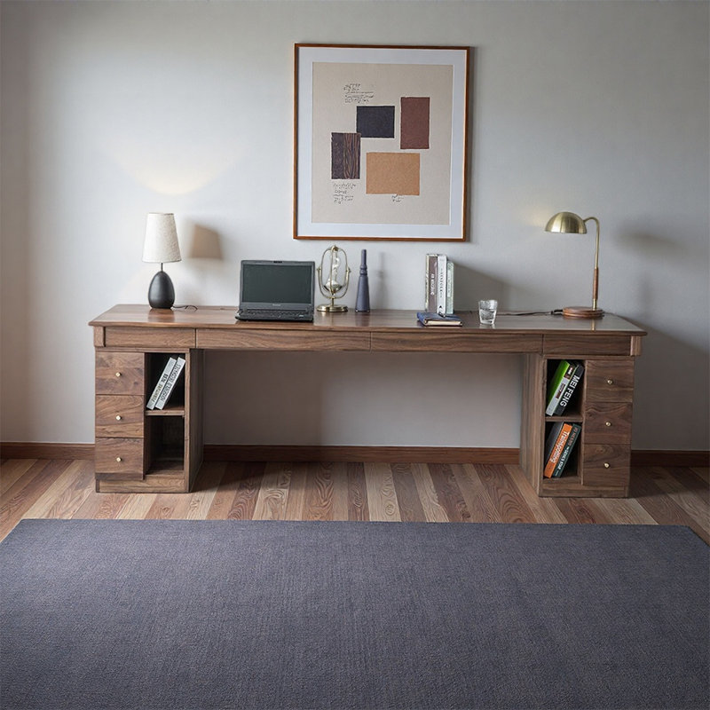 Bureau spacieux et de style européen, H 29,53 po x l 86,61 po x P 27,56 po