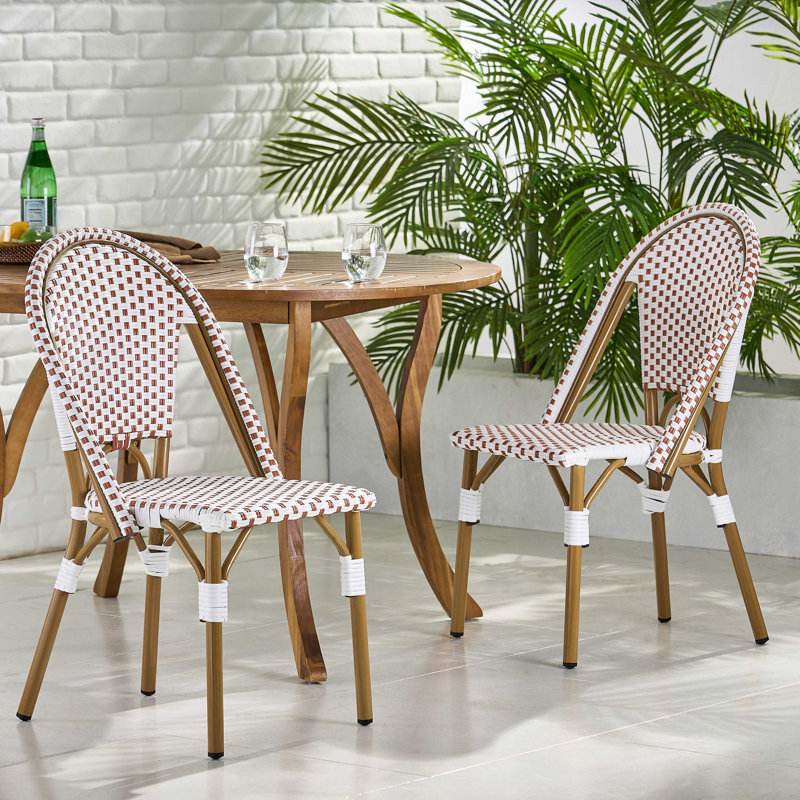 Chaises d'extérieur en polyuréthane et aluminium pour l'extérieur, ensemble de 2