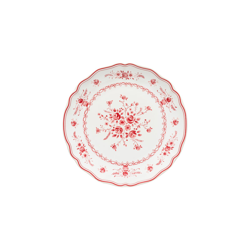 Vila Salad Plates, White/Red