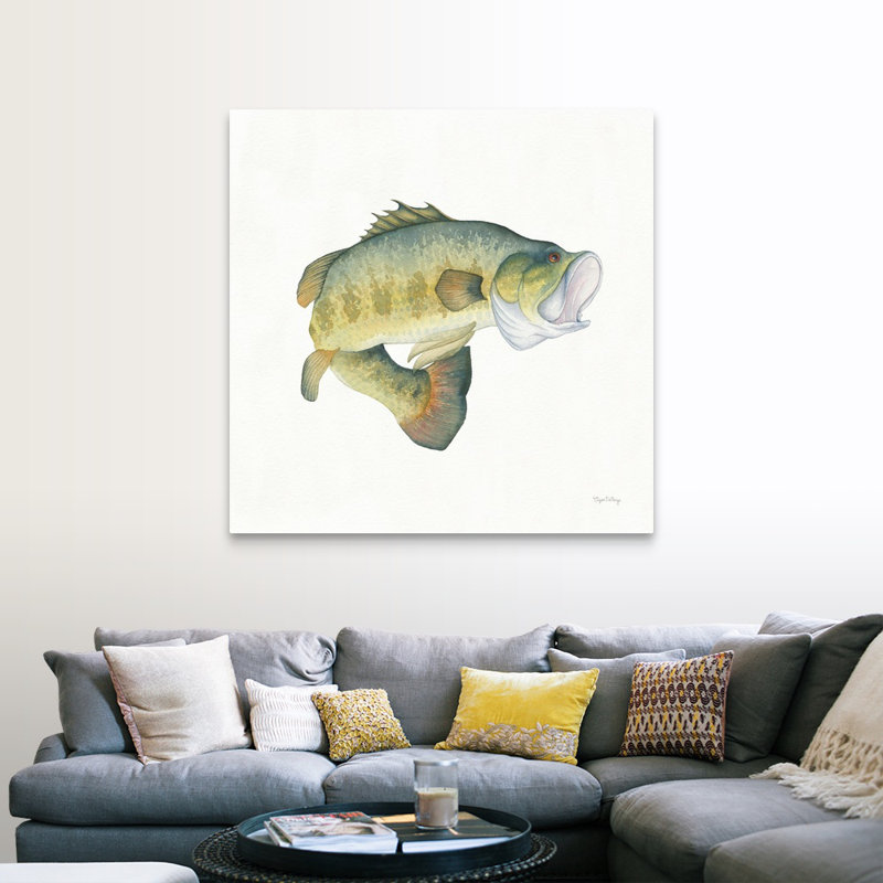 «Gone Fishin Large Mouth», reproduction d'art sur toile, H 48 po x l 48 po x P 1,25 po, Toile tendue